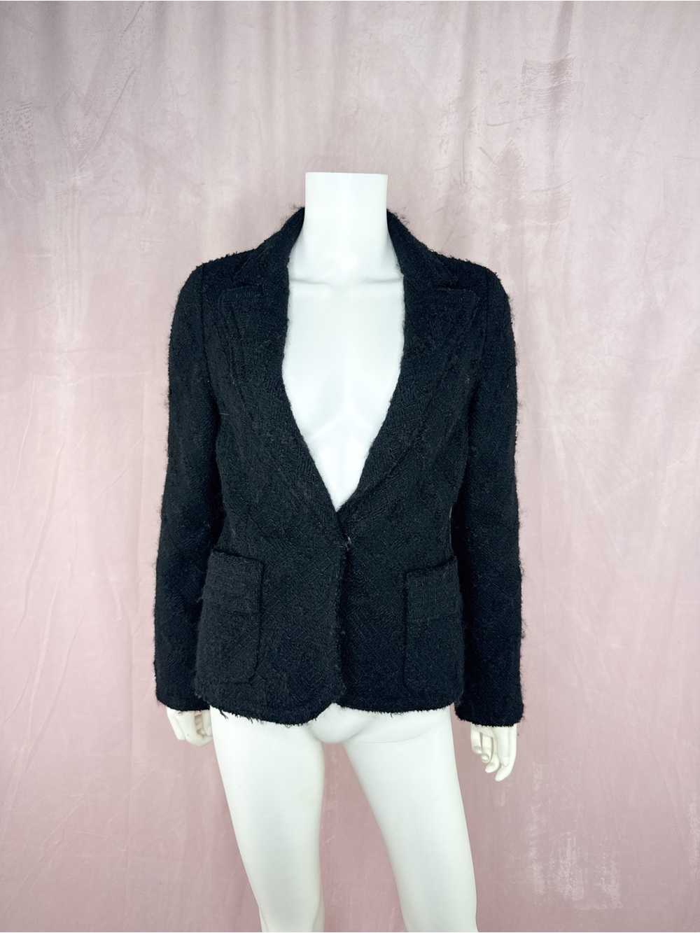 Marc Jacobs Womens Wool Mohair Tweed Boucle Blazer Jacket Size 10 Gossip Girl